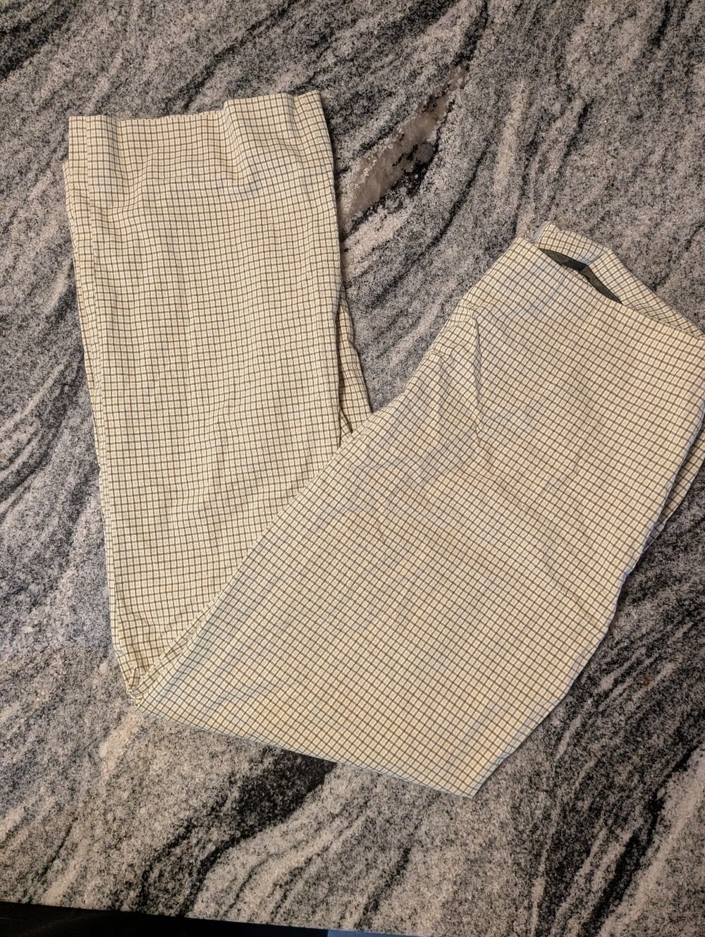 Brooks Brothers Tan Plaid Straight Leg Lightweight Stretch Trousers Size 6